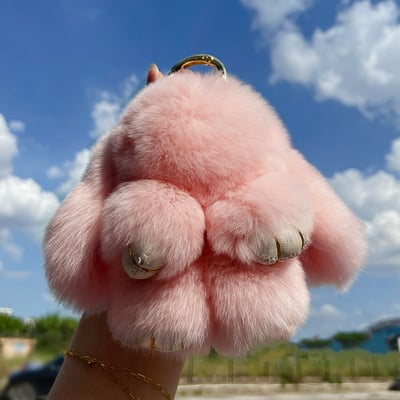 🔥Solange der Vorrat reicht 40 % Rabatt!🎉Handgemachte weiche Bunny PomPom-Anhänger