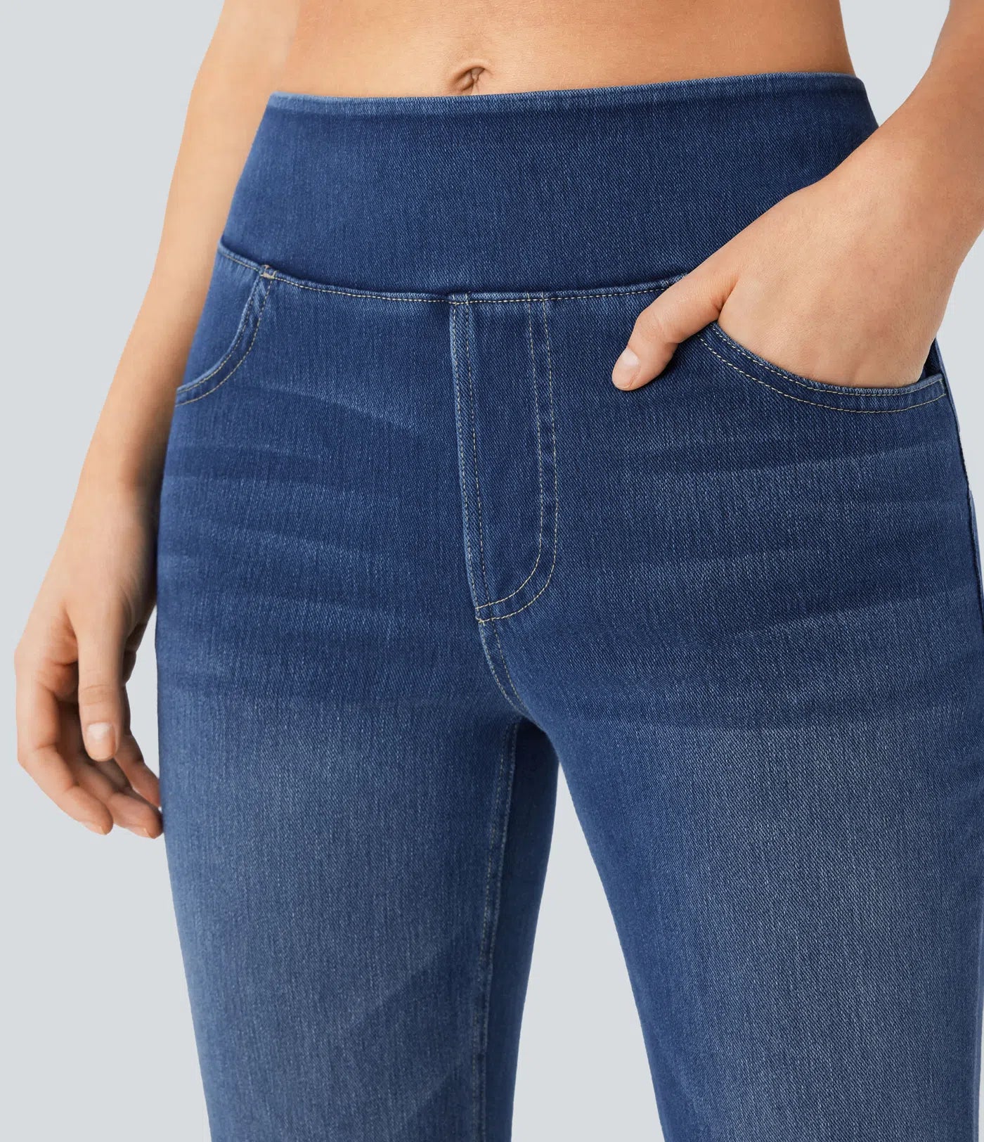 Kuschelwohl™ High-Waist Bootcut Jeans im Washed-Look mit Taschen – Großer Weihnachts-Sale (Bis zu -50%)
