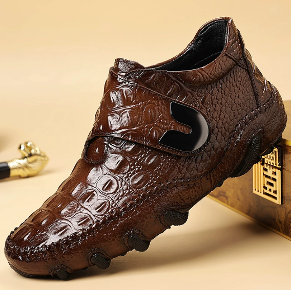 Kuschelwohl™ Croc-Embossed Nappa Leder Business-Schnürschuhe