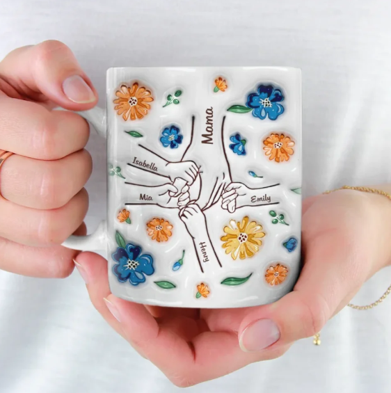 🎁 Kuschelwohl™ Familien-Tassenset, Blumenmuster | Weihnachtsrabatt -30% 🎄