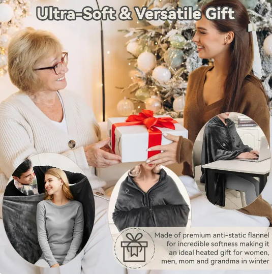 (Neuheit) Kuschelwohl™ Tragbare USB-Heizdecke zum Anziehen (inkl. 20.000mAh Akku) – 🎄 Exklusiver Weihnachts-Sale