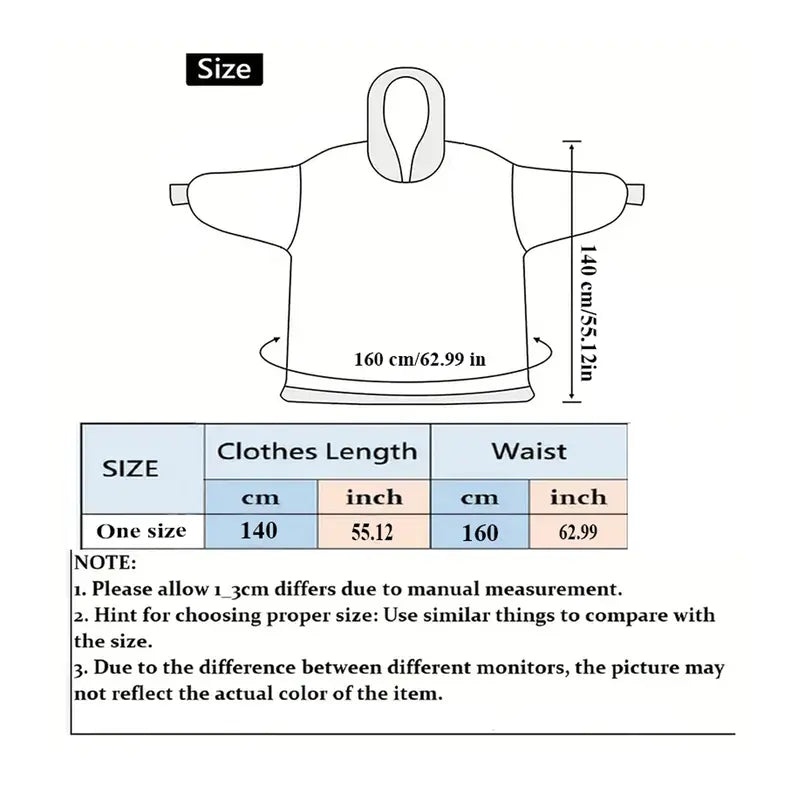 (Neuheiten) Kuschelwohl™ Oversized Hoodie-Decke aus Sherpa-Fleece mit Riesen-Tasche – 🎄 Großer Weihnachts-Sale