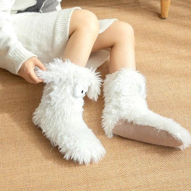 Chaussettes de sol confortables et antidérapantes à motif de chiot tout doux 