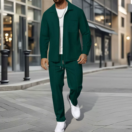 🧥👖 Kuschelwohl Herren Casual 2-Piece Set – Jacke + Jogger | weich, atmungsaktiv & smart-casual ✨