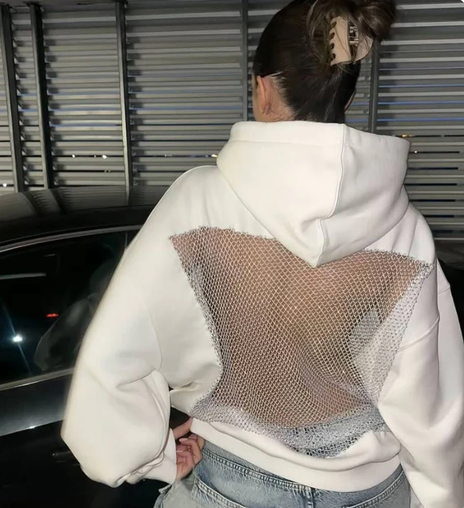 Sweat à capuche en maille stylé avec dos nu – 🎄 Offre exclusive de Noël 