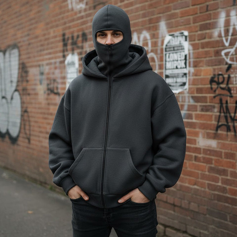 Sweats à capuche zippés de style ninja pour hommes et femmes 