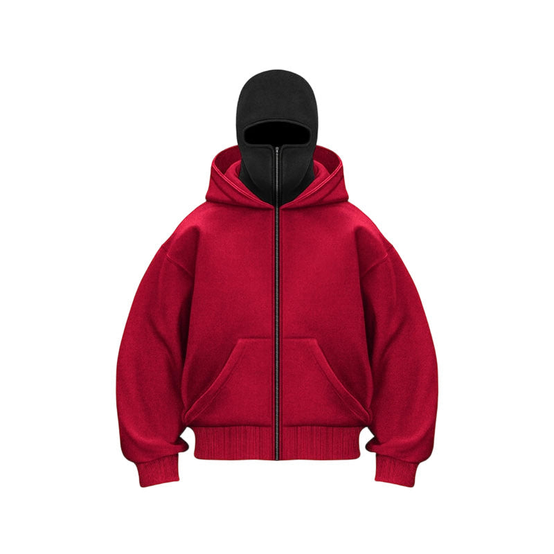 Sweats à capuche zippés de style ninja pour hommes et femmes 