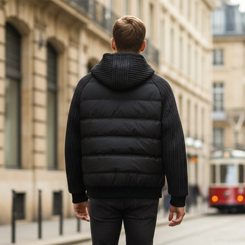 📢📢60 % DE RÉDUCTION !!⏰⏰Veste homme matelassée coupe-vent avec capuche 