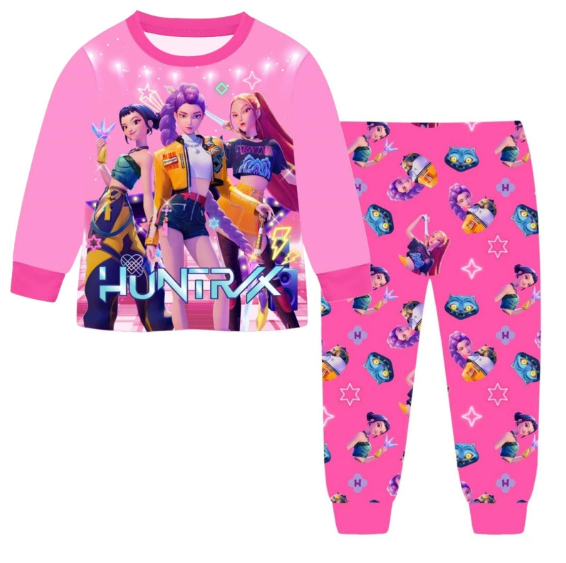 (Neuheiten) Kuschelwohl™ "Shadow Hunter" Pyjama-Set für Mädchen – 🌑 Cooles Design – 🎄 Neue Farben & Weihnachts-Sale