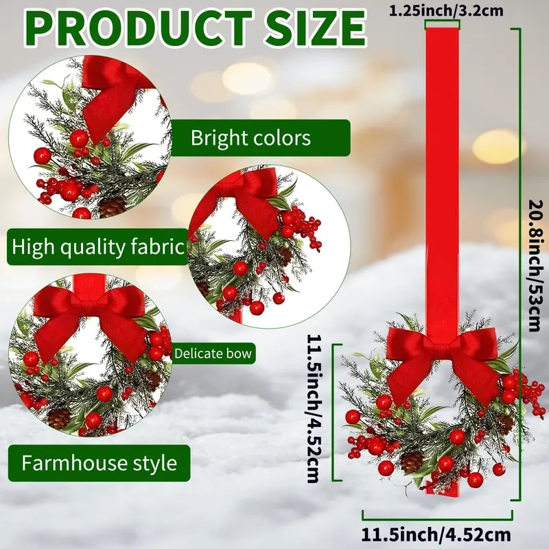 🔥Promotion de Noël anticipée : 49 % de réduction !✨ Couronnes de Noël miniatures pour fenêtre, 11,5 cm/53 cm