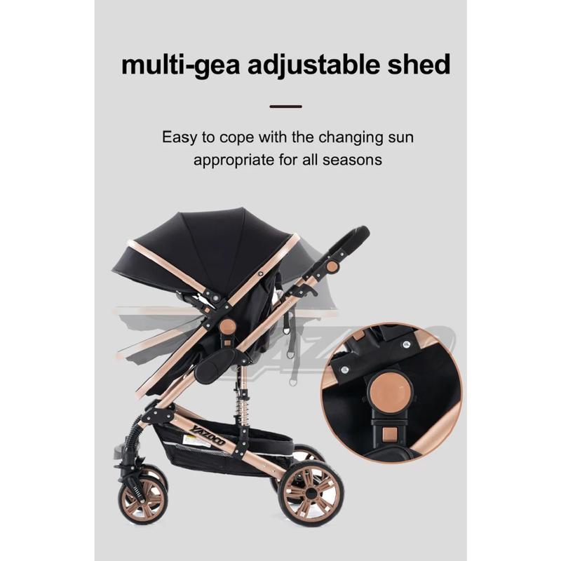 Luxuriöser 3-in-1 Kinderwagen faltbar für Reisen zusammenklappbar