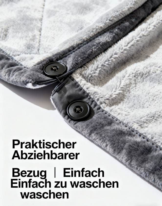 Beheizte Decke mit Ärmeln– Weich & Warm für Kalte Tage | Fernbedienung, Einstellbare Temperatur