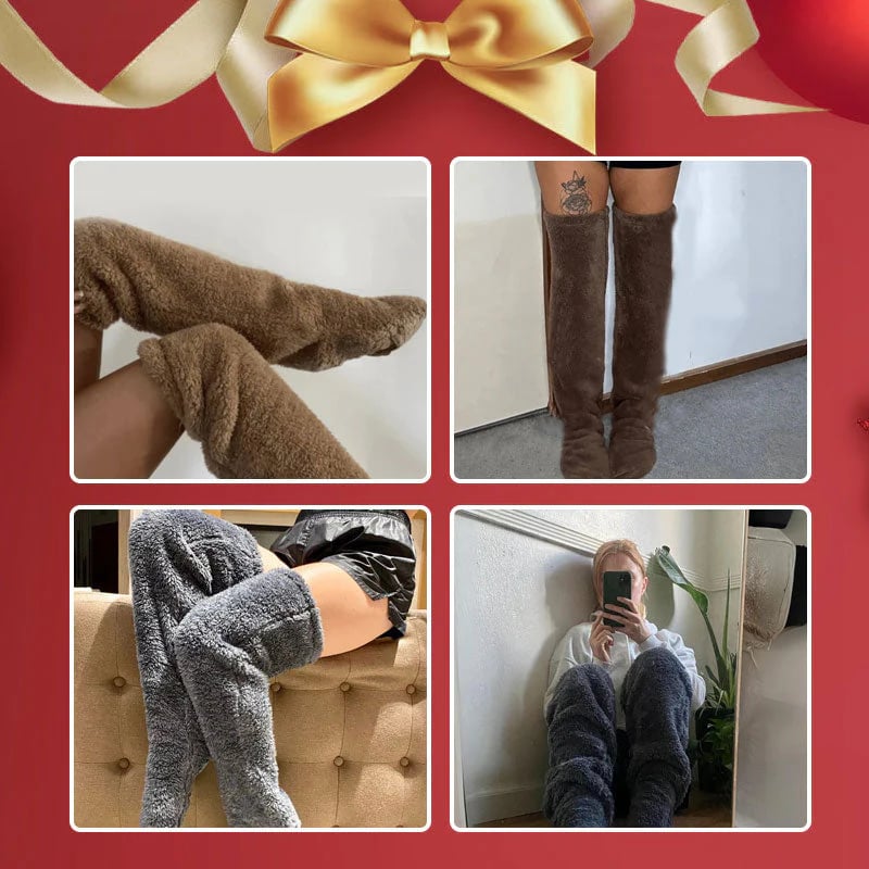 Chaussettes hautes en polaire veloutée – Édition Noël ❄️🎅 | Vente flash et réduction Black Friday !