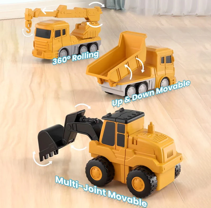 🔥Offre spéciale : 49 % de réduction !🔥 Voiture de chantier magnétique transformable à assembler (jeu de construction) 