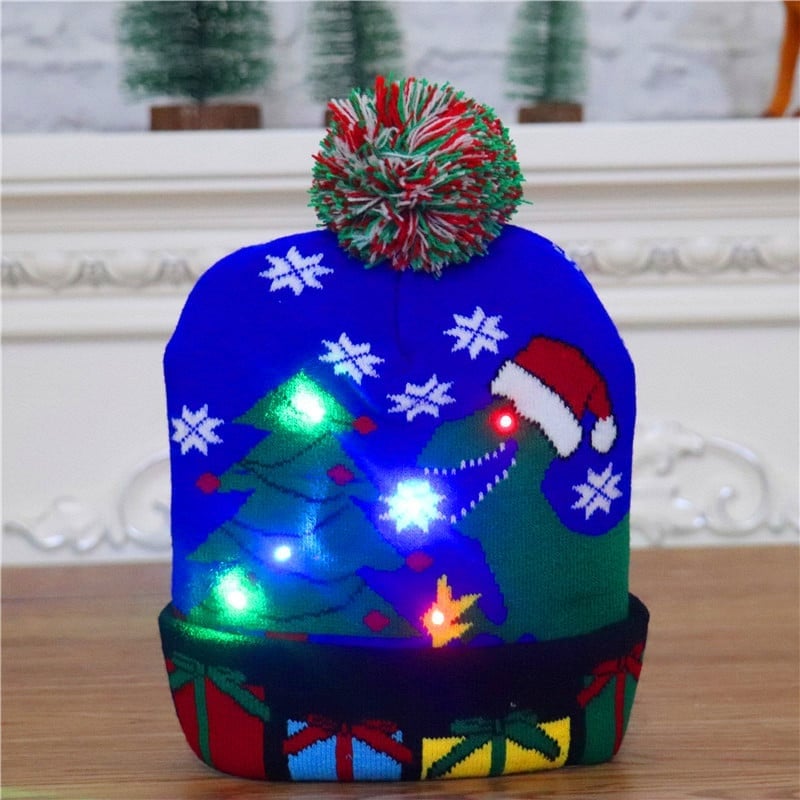 🎁 2025 Frühzeitiger Weihnachtsverkauf – Weihnachts-LED-Licht Strickmütze mit Rentier Design (Let It Snow) ✨