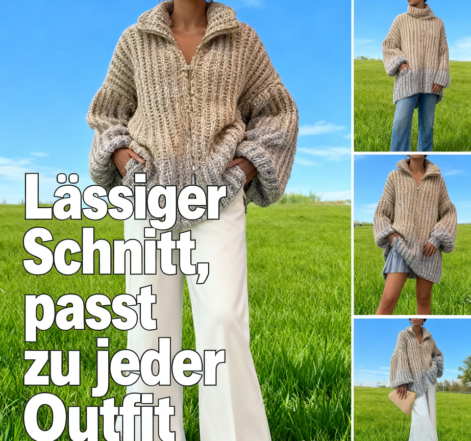 🎅Frühweihnachtsangebote – 55 % RABATT🎄Strickpulloverjacke mit einfarbigen Pailletten