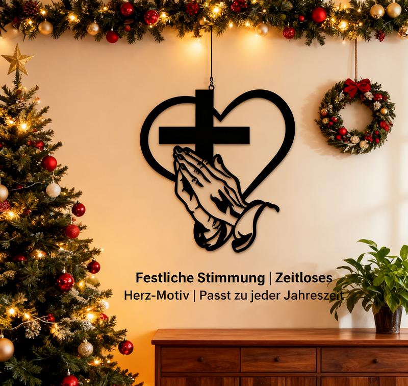 Croix et prière – Décoration murale élégante en métal, robuste et moderne 