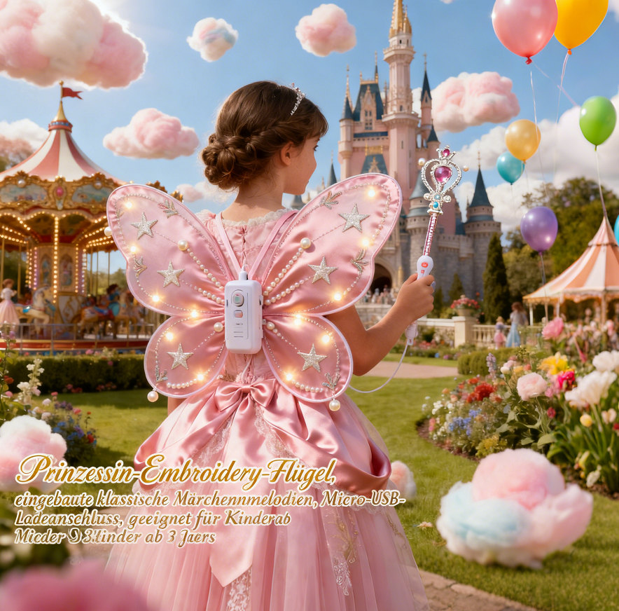 🎄2025 Christmas Hot Sale🎁Wiederaufladbare elektrische Feenflügel mit LED-Lichtern und Musik🧚‍♀️