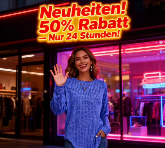 🌸2026 Frühverkauf 50 % Rabatt🔥Lässiges Langarm-Stricktop mit Rundhalsausschnitt