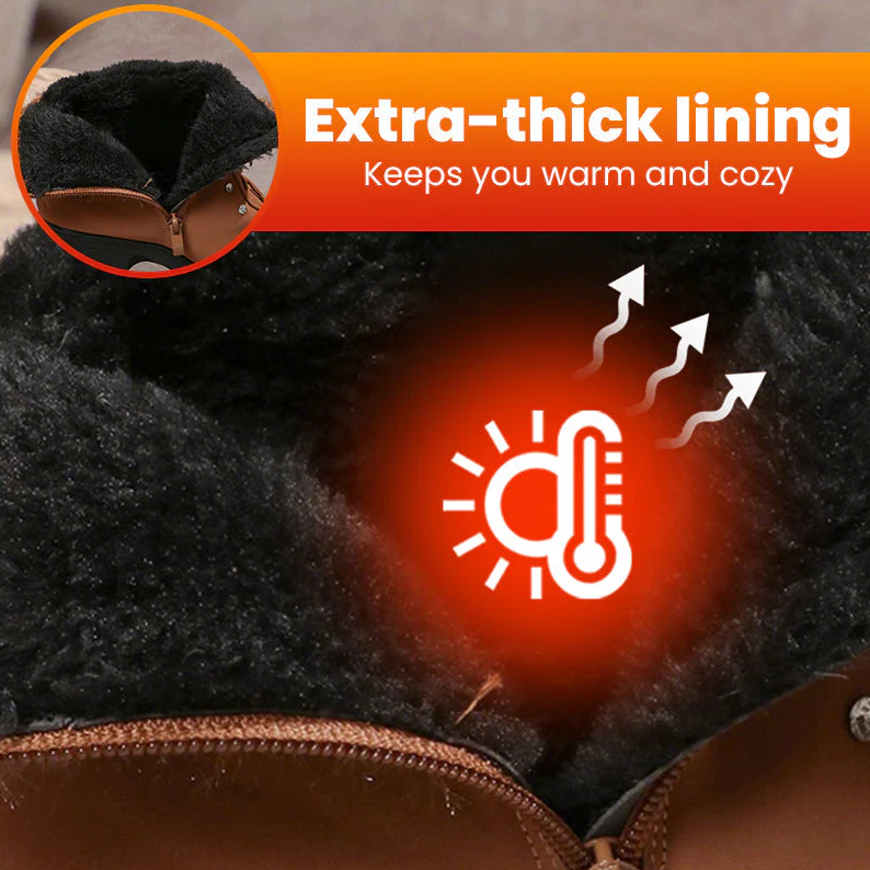 Schwarzer Freitag-Mega-Angebot – 50 % Rabatt!🔥Warm gefütterte Damenstiefeletten mit Blockabsatz