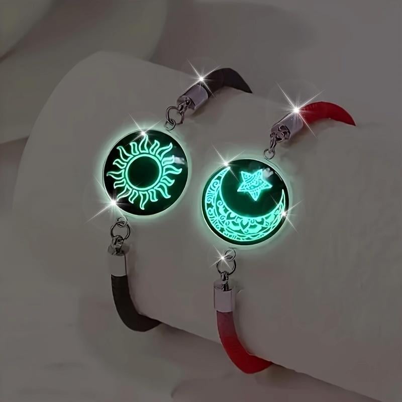 ❤️✨ Bracelet de couple avec motif soleil et lune – un lien qui perdure, même à distance ! ✨ 