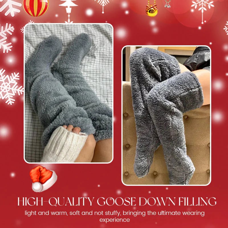 Chaussettes hautes en polaire veloutée – Édition Noël ❄️🎅 | Vente flash et réduction Black Friday !