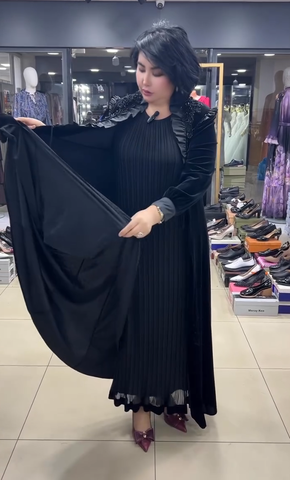 Robe à sequins glamour Kuschelwohl™ avec encolure design et doublure douce – 🎄 Grande vente de Noël 