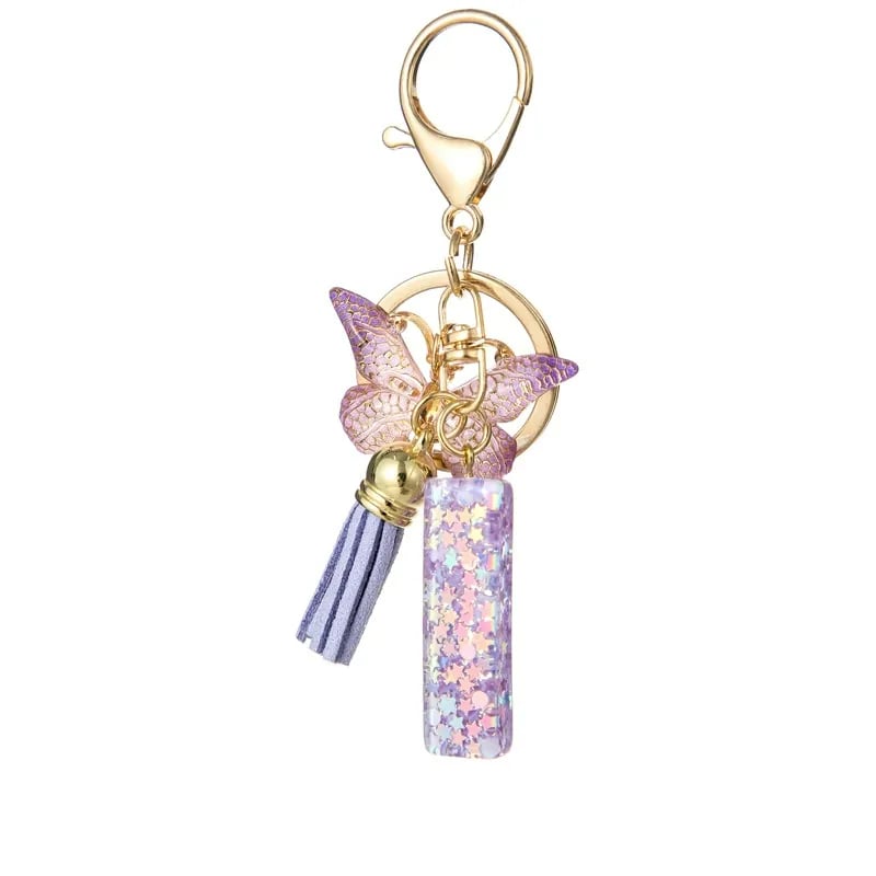 Pendentif lettre papillon Kuschelwohl™ avec pompon – Coloré et personnalisé (Vente de Noël 🎄)