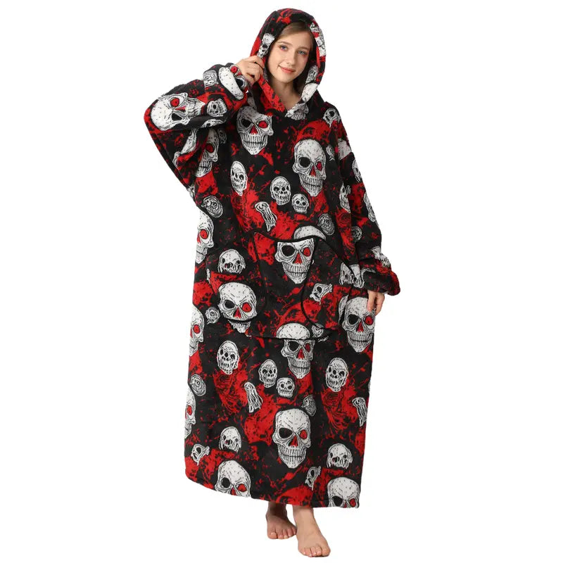 (Neuheiten) Kuschelwohl™ Oversized Hoodie-Decke aus Sherpa-Fleece mit Riesen-Tasche – 🎄 Großer Weihnachts-Sale