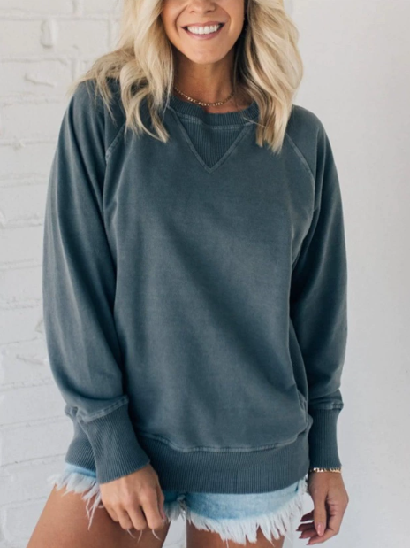 Pull pour femme avec poches et motif côtelé
