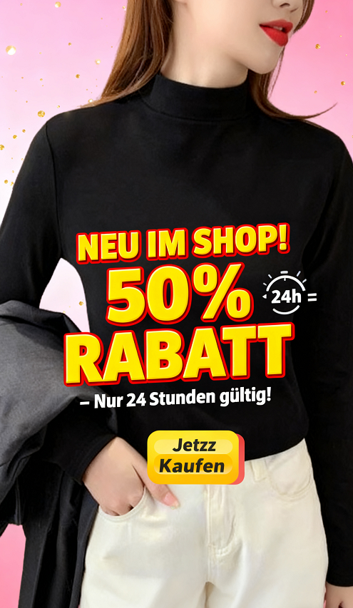 Bequemes, einfarbiges, halbhohes Langarm-Oberteil für Damen