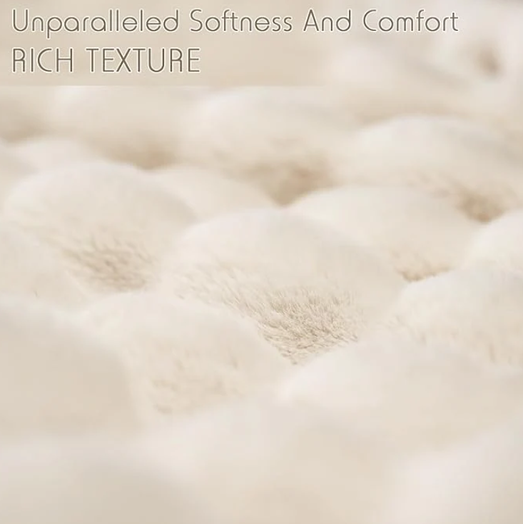 🍂 Soldes d'automne – 50 % de réduction ! 🛏️ Couverture épaisse en peluche avec motif lapin et revêtement en velours couleur lait 🫧 Blottissez-vous dans un confort absolu
