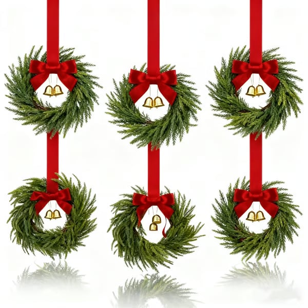 🔥Promotion de Noël anticipée : 49 % de réduction !✨ Couronnes de Noël miniatures pour fenêtre, 11,5 cm/53 cm
