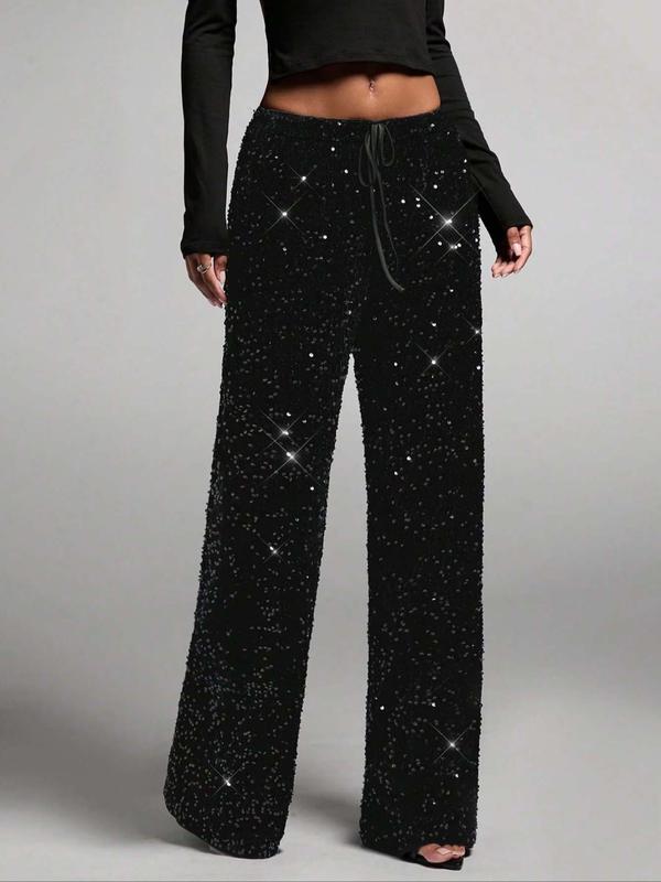 Pantalon à sequins scintillants Kuschelwohl® (jambes larges) – Élastique, toucher cachemire et véritable laine | 🎄 Grande vente de Noël