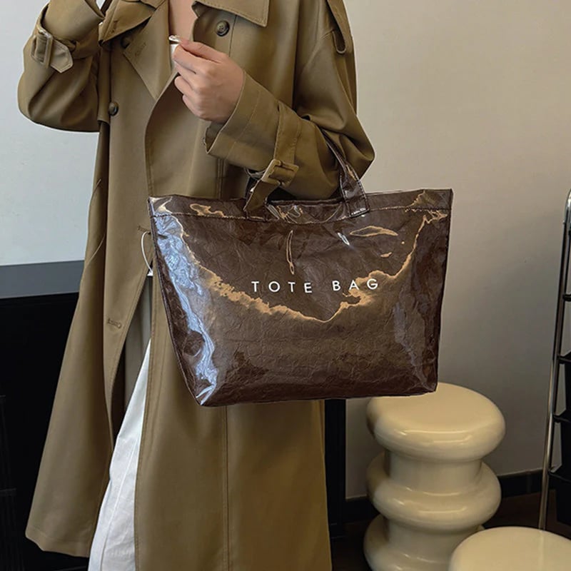 👜 Sac fourre-tout Cozy™ Designer avec imprimé lettres (Vente directe) – 👜 Accessoire tendance – 🎄 Remise immédiate pendant les soldes de Noël