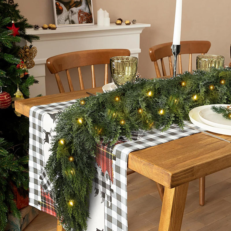 Guirlande de cèdre de Noël – Naturelle, festive et scintillante ! 💫 | Soldes de Noël 2025 : Jusqu'à 45 % de réduction et aucun frais caché ! 