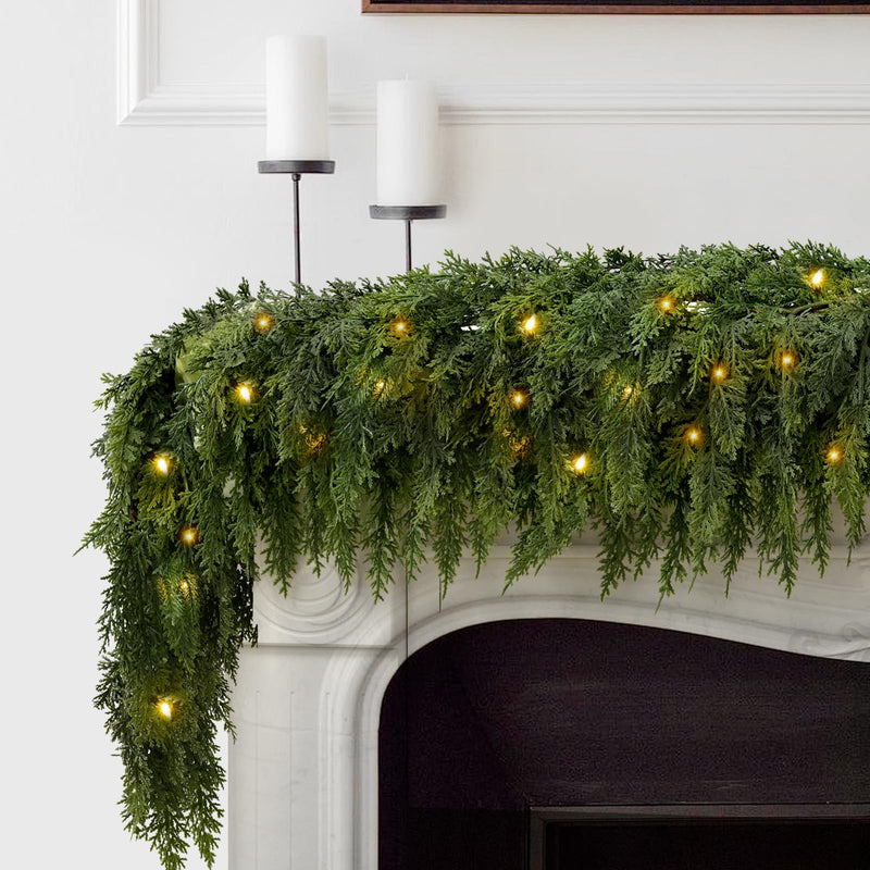 Guirlande de cèdre de Noël – Naturelle, festive et scintillante ! 💫 | Soldes de Noël 2025 : Jusqu'à 45 % de réduction et aucun frais caché ! 