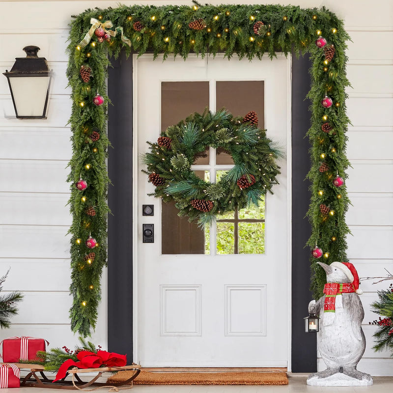 Guirlande de cèdre de Noël – Naturelle, festive et scintillante ! 💫 | Soldes de Noël 2025 : Jusqu'à 45 % de réduction et aucun frais caché ! 