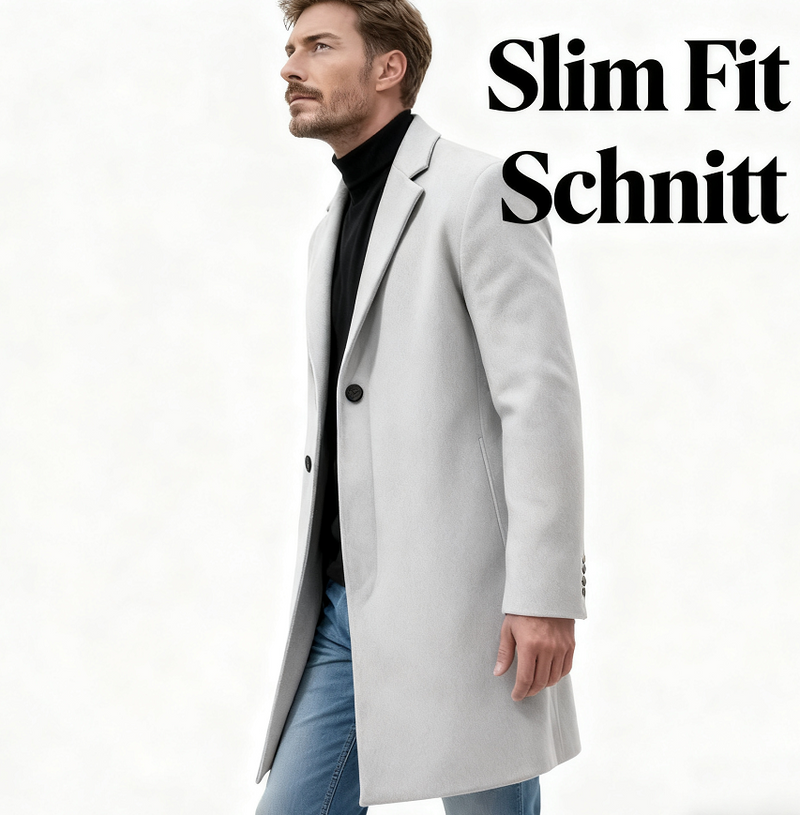 🧥 Manteau en laine confortable pour homme – Manteau gris élégant à la coupe classique pour l'hiver ❄️