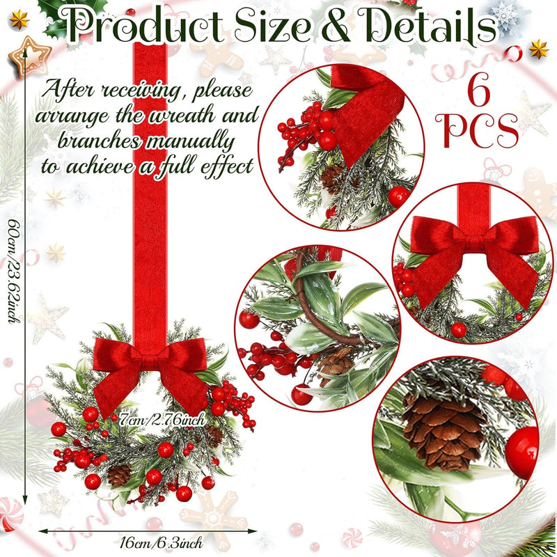 🔥Promotion de Noël anticipée : 49 % de réduction !✨ Couronnes de Noël miniatures pour fenêtre, 11,5 cm/53 cm