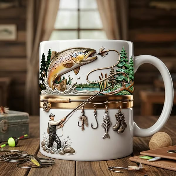 ⚡⚡Keramik-Kaffeebecher mit Angelmotiv