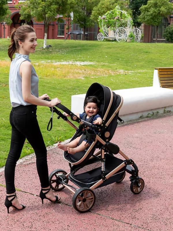Luxuriöser 3-in-1 Kinderwagen faltbar für Reisen zusammenklappbar