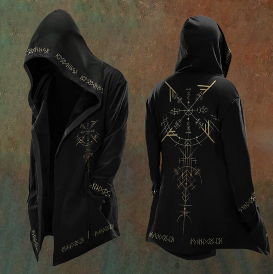 Kuschelwohl® Herren Wikinger-Jacke "Nordischer Adler" – Vintage Hoodie – 40% Weihnachts-Rabatt