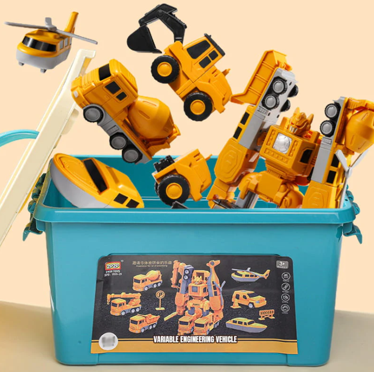 🔥Offre spéciale : 49 % de réduction !🔥 Voiture de chantier magnétique transformable à assembler (jeu de construction) 