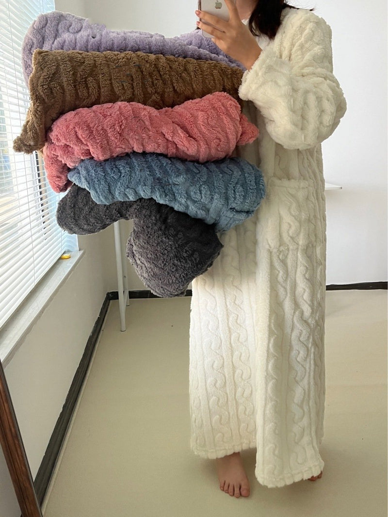 Pyjama d'hiver chaud en velours corail 