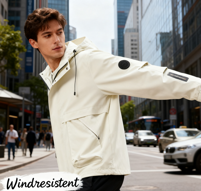 🧥❄️ Veste thermique confortable pour homme avec capuche et doublure polaire – Déperlante, coupe-vent et chaude