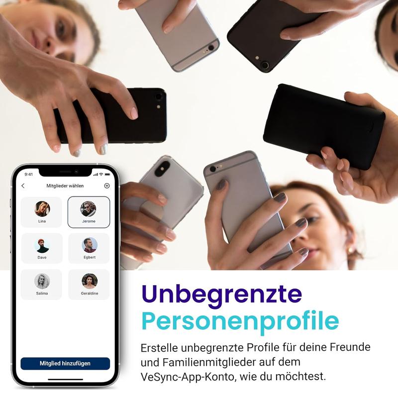 Bluetooth Körperfettwaage mit App – 13 Körperwerte, bis 180 kg