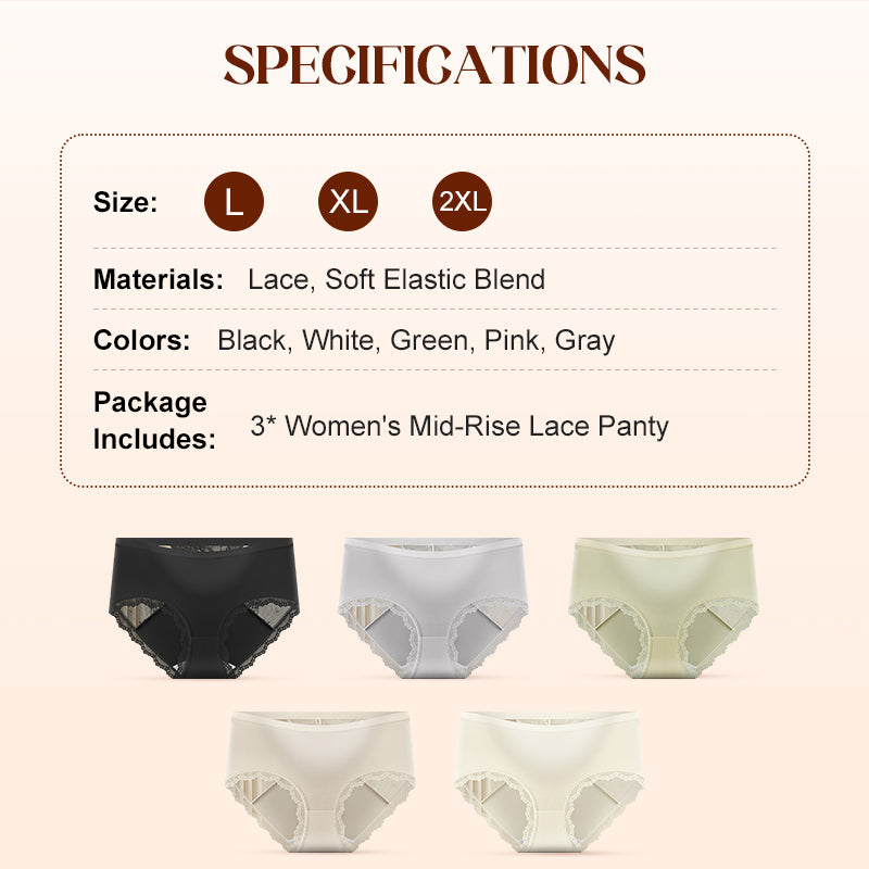 ⌛ Plus que 3 jours ! 50 % de réduction sur tout ! ⏰ Culottes taille mi-haute en dentelle douce pour femmes 