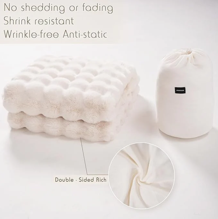 🍂 Soldes d'automne – 50 % de réduction ! 🛏️ Couverture épaisse en peluche avec motif lapin et revêtement en velours couleur lait 🫧 Blottissez-vous dans un confort absolu