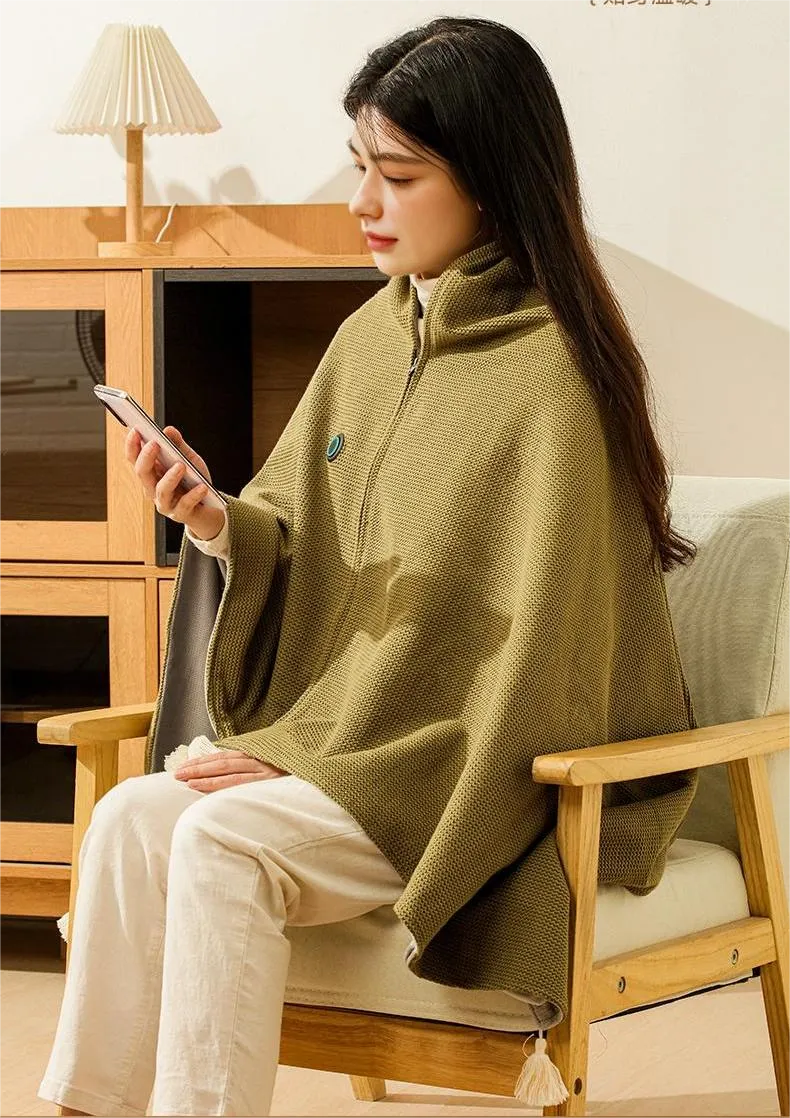 Kuschelwohl Beheiztes Winter-Cape – Tragbarer Heizschal mit USB, Weihnachtsrabatt & 1 Stück versandfrei 🎄